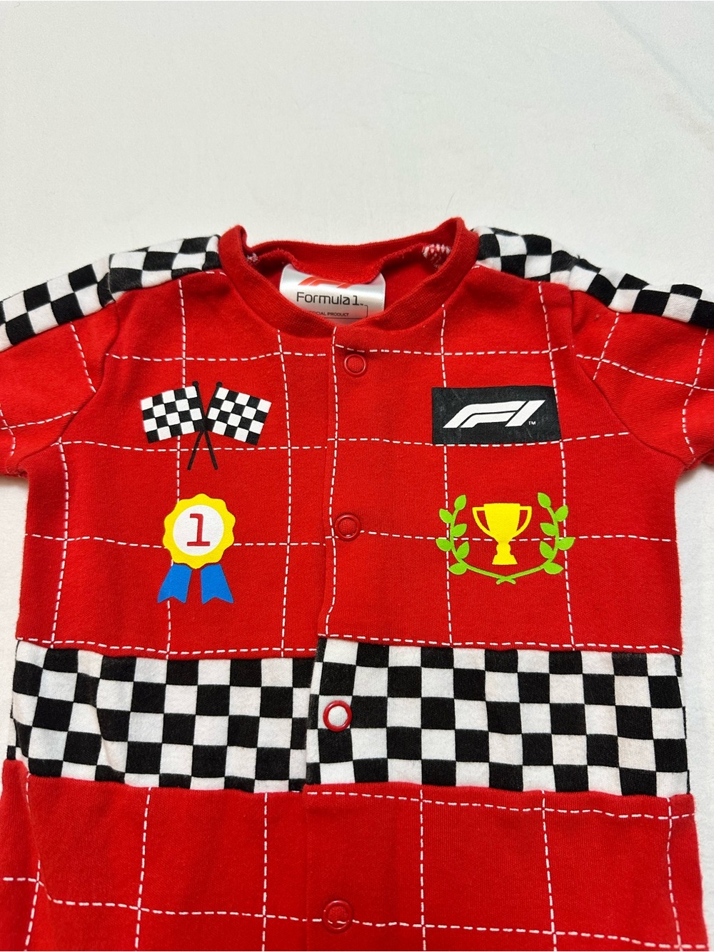 F1 Formula 1 Official Baby Onesie Boilersuit Red 3m Race Uniform 100% cotton - Picture 2 of 5